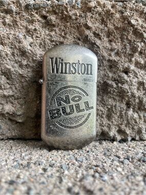 Vintage 1990s Winston “No Bull” Brushed Silver Lighter